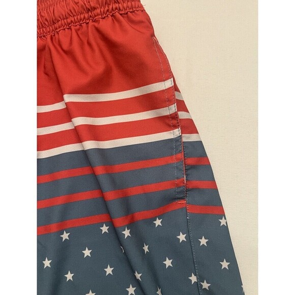 TIPSY ELVES Freedom's Calling Swim Trunks Size Large Red White Blue Liner USA 8" - Picture 7 of 13